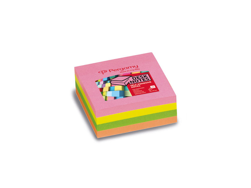Pergamy Jumbo Desk Notes 76x76 Neon Colours 710002