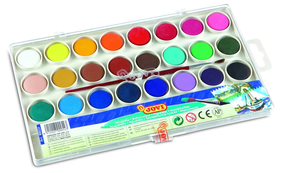 Watercolor Case 24 Tablets 22 Mm Cores Assorted B.