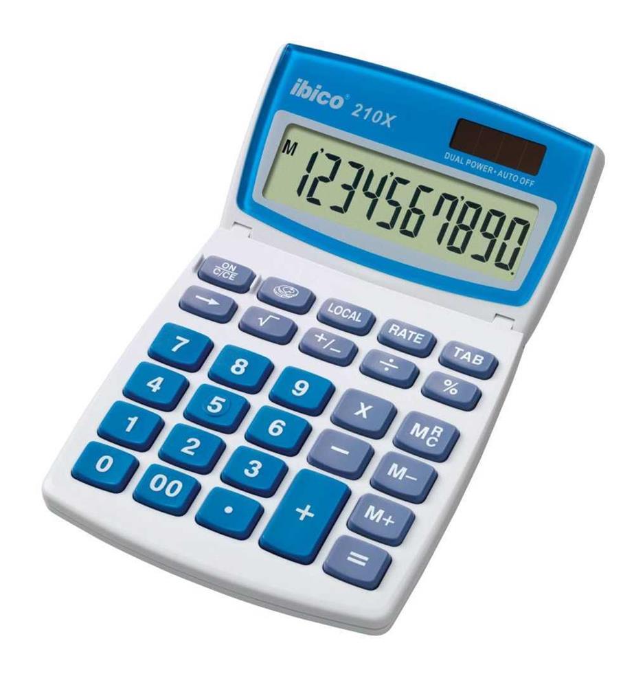Calculadora de Sobremesa de 10 Digitos Modelo 210x Solar / Pila Ibico Ib410079
