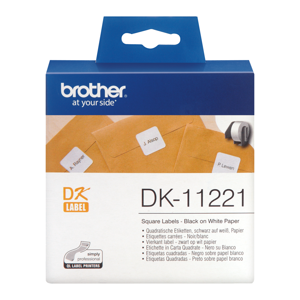 Brother Mehrzweck-Etiketten Quadratisch Dk-11221 (23x23mm)(1000stk.)