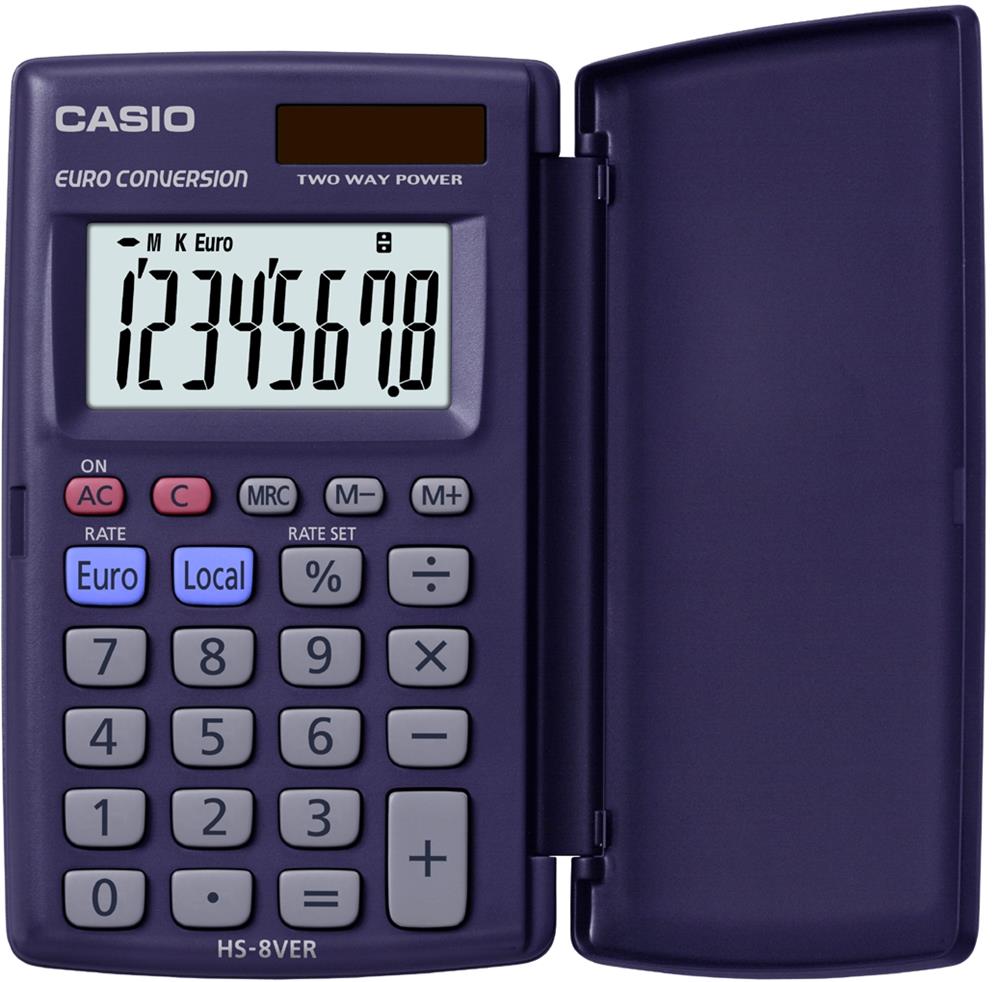 Calculadora de Bolsillo de 8 Dígitos Casio Hs-8ver-Wa-Ep