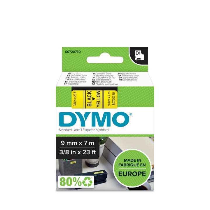 Dymo D1 Label Maker Tape 40918, Black On Yellow (9mm X 7m)