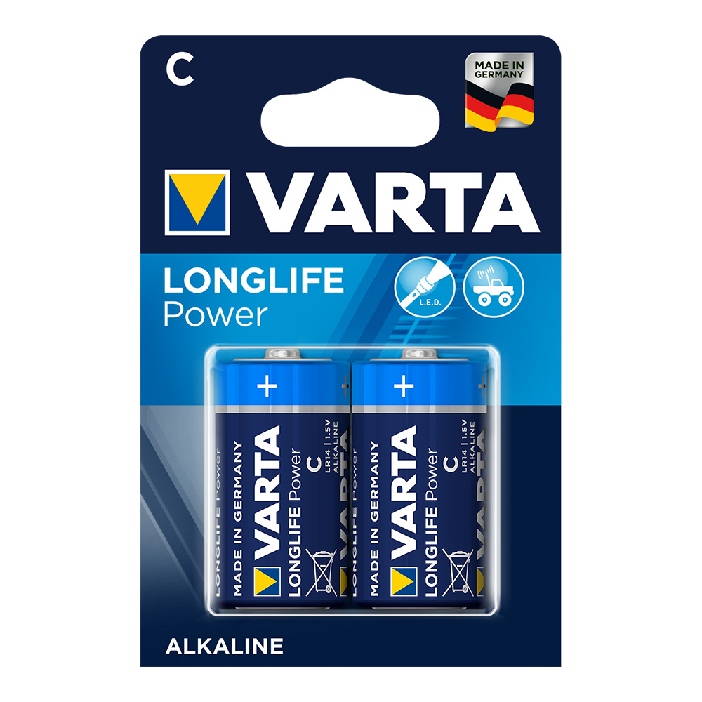 Pilha Varta Alcalina Longlife Power C - Lr14 (Blíster 2 Unid.) Ø26,2x50mm