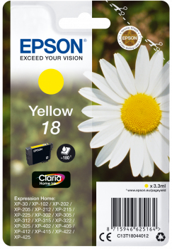 Tinteiro Epson 18 Amarelo - Xp-30/X02/X05/X12/X15/X22/X25
