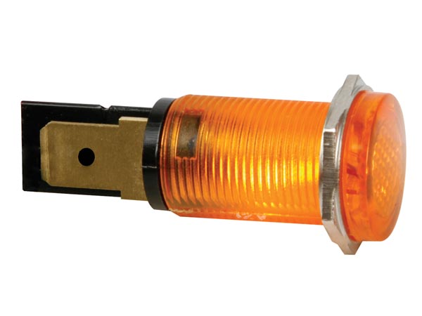Round 14mm Panel Control Lamp 12v Amber