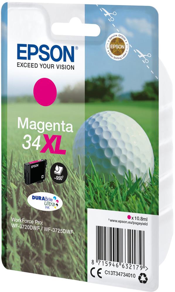 Tinteiros Epson Magenta Serie 34xl Wf-3720/3725 -.