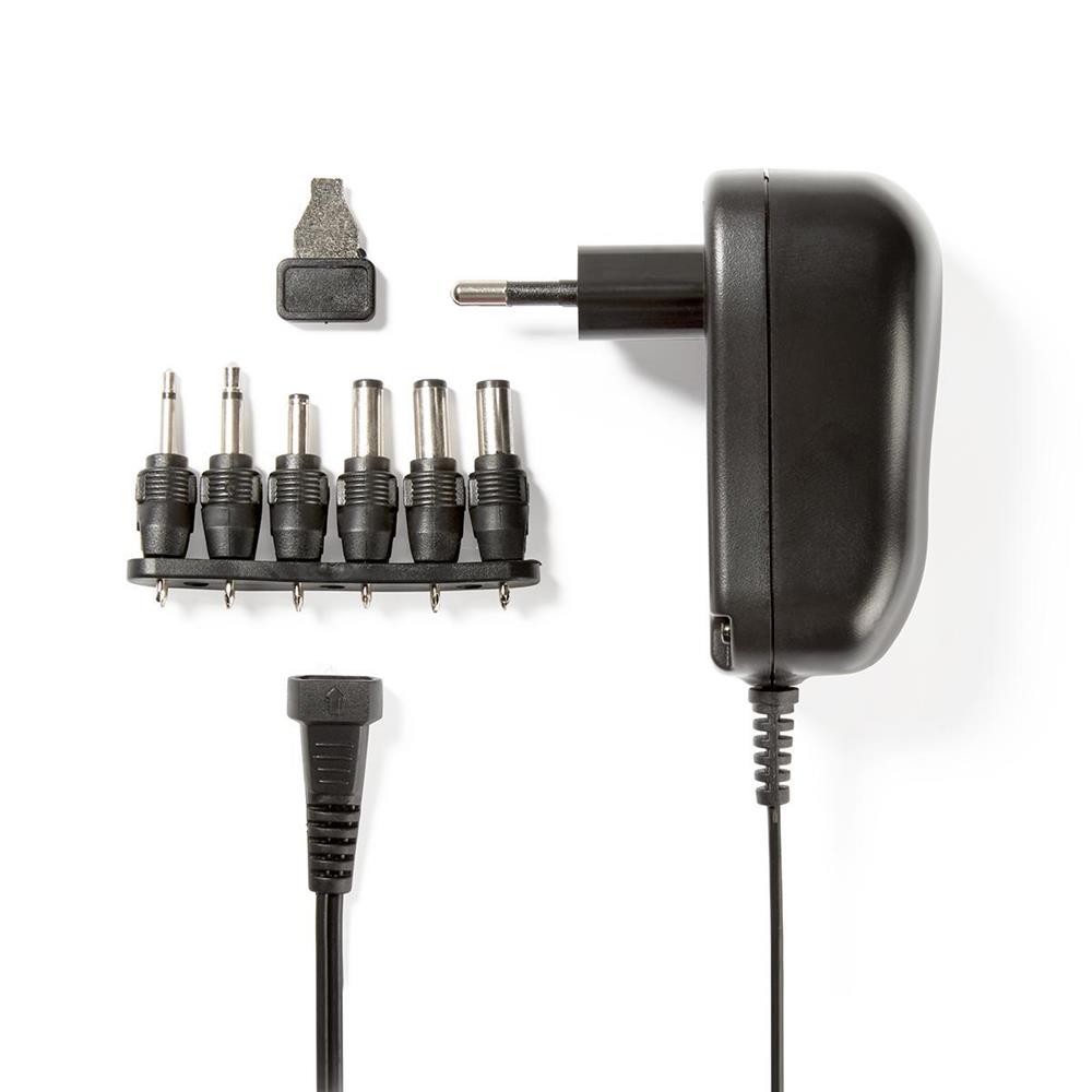 Adaptador de Corriente Universal | 12 W | 3 - 12 V Dc | 1.80 M | 2.0 a | 6 Plug(S) | Negro