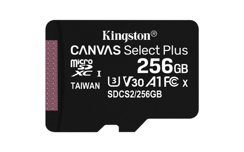 Kingston 256gb Microsdxc Canvas Select Plus Class10 Uhs-I - Sdcs2/256gbsp