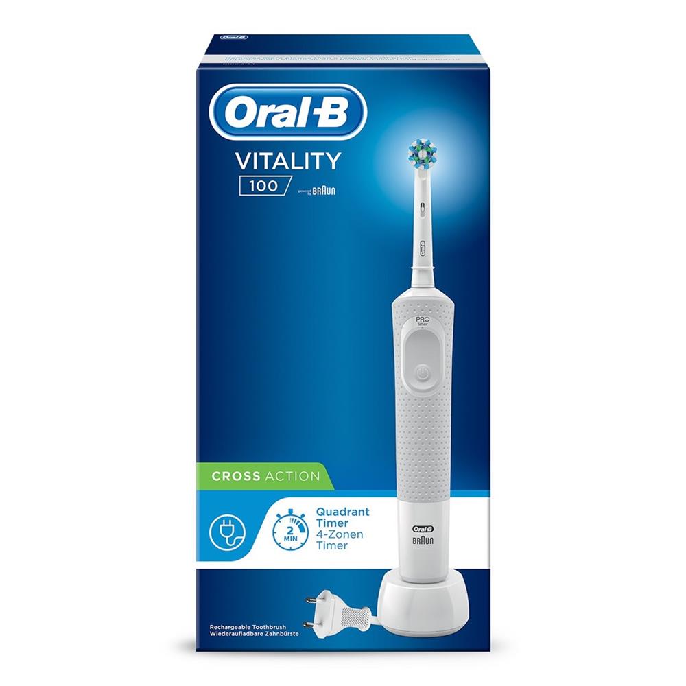 Oral-B Vitality 100 Cross Action Adult Rotating-Oscillating Toothbrush White