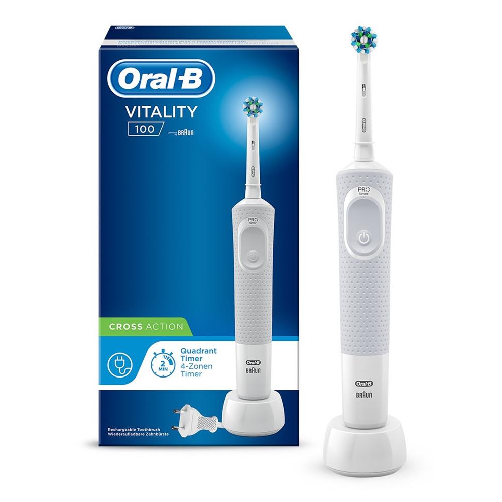 Oral-B Vitality 100 Cross Action Adult Rotating-Oscillating Toothbrush White