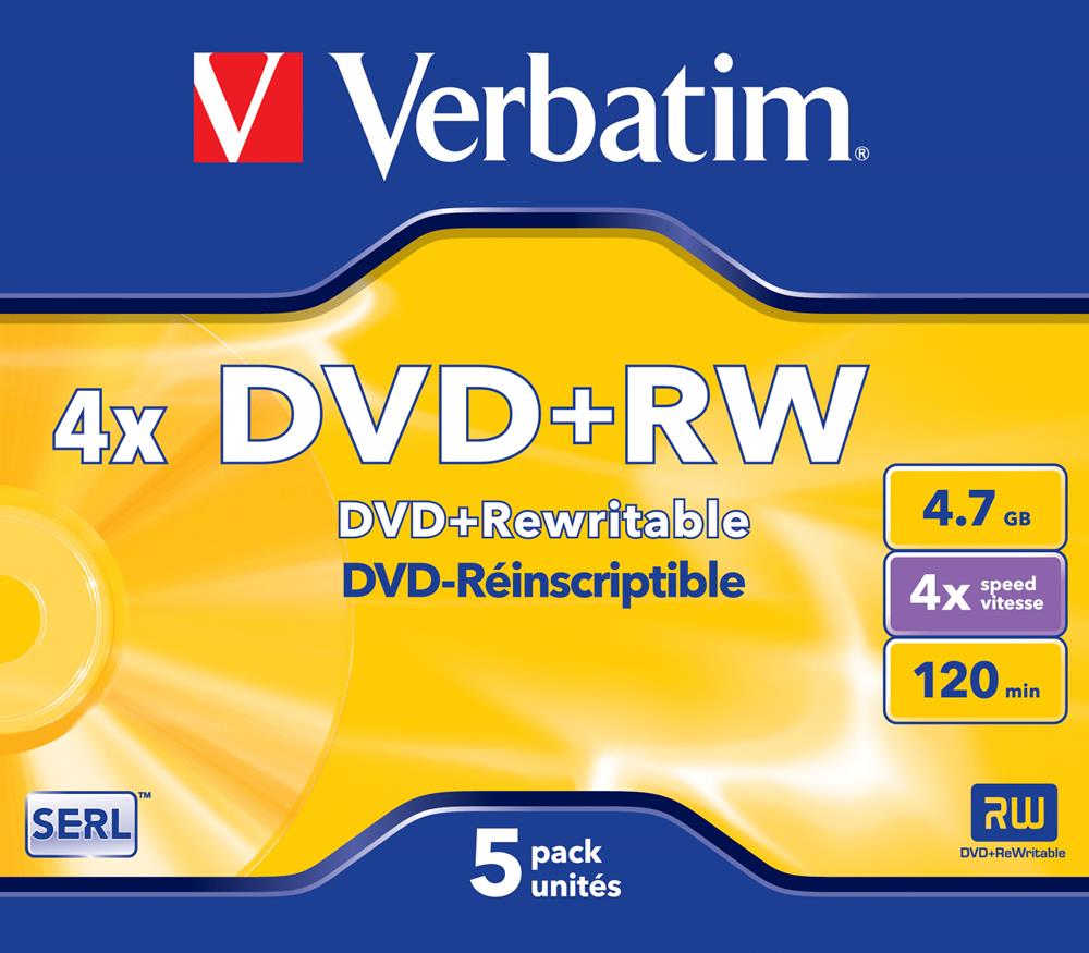 Verbatim Dvd+Rw 4x 4.7gb 120min Matt Silver Caixa.