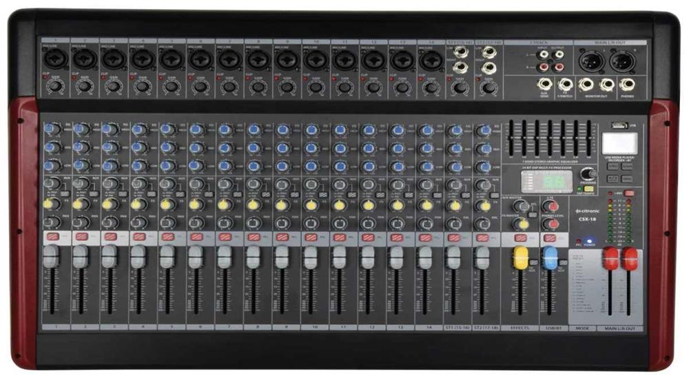 Csx-18 Live Mixer With Usb/Bt Player + Dsp Effects