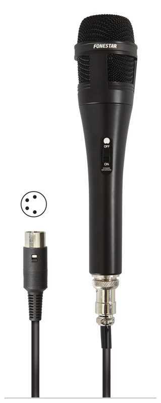 Microfone Dinâmico de Mão Unidirecional. 50-15.000 Hz. Sensibilidade -56db (V/Pa) a 1khz