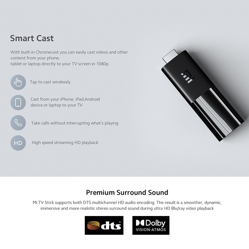 Adaptador Smart Tv Xiaomi Mi Tv Stick Quad Core Ddr4 Wifi 