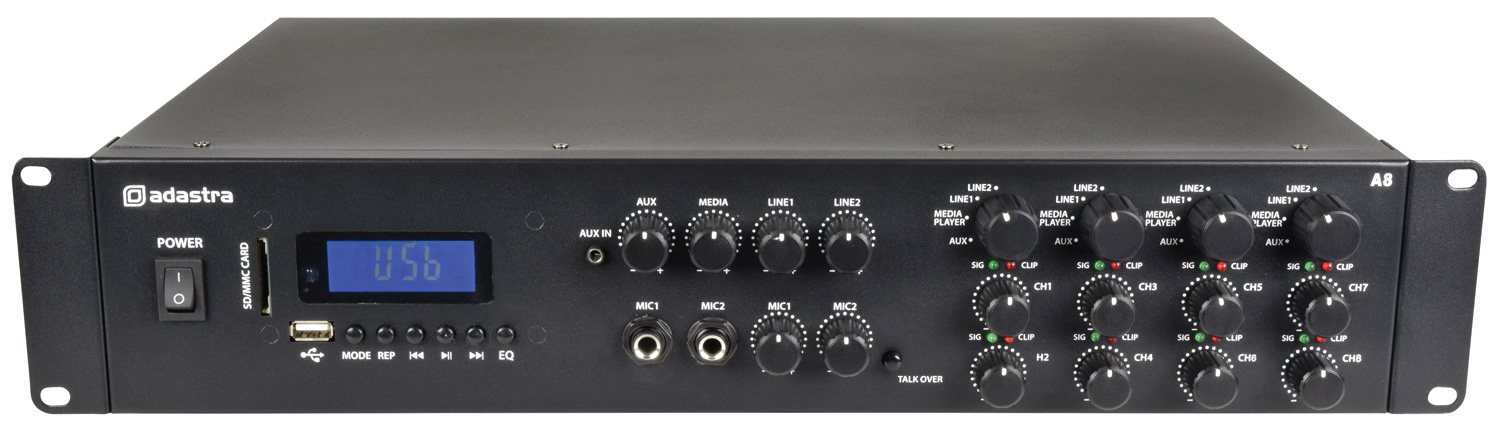 Amplificador Pa Stereo Multi Zona 8x200w