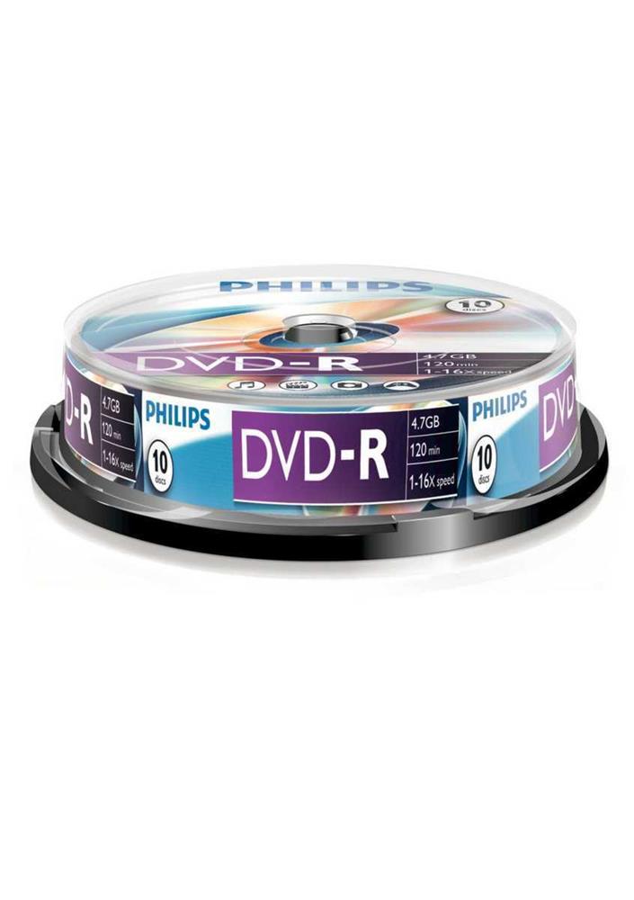 1x10 Philips DVD-R 4,7 GB 16x SP