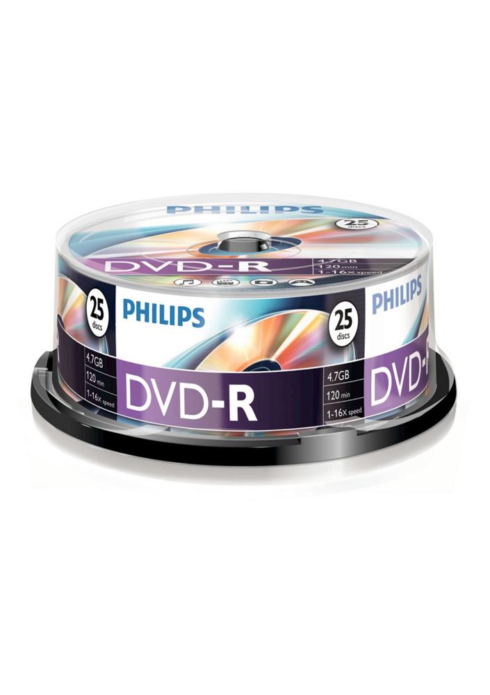 1x25 Philips DVD-R 4,7 GB 16x SP
