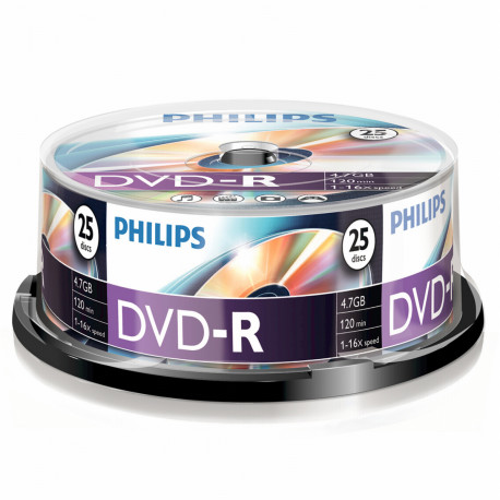1x25 Philips DVD-R 4,7 GB 16x SP