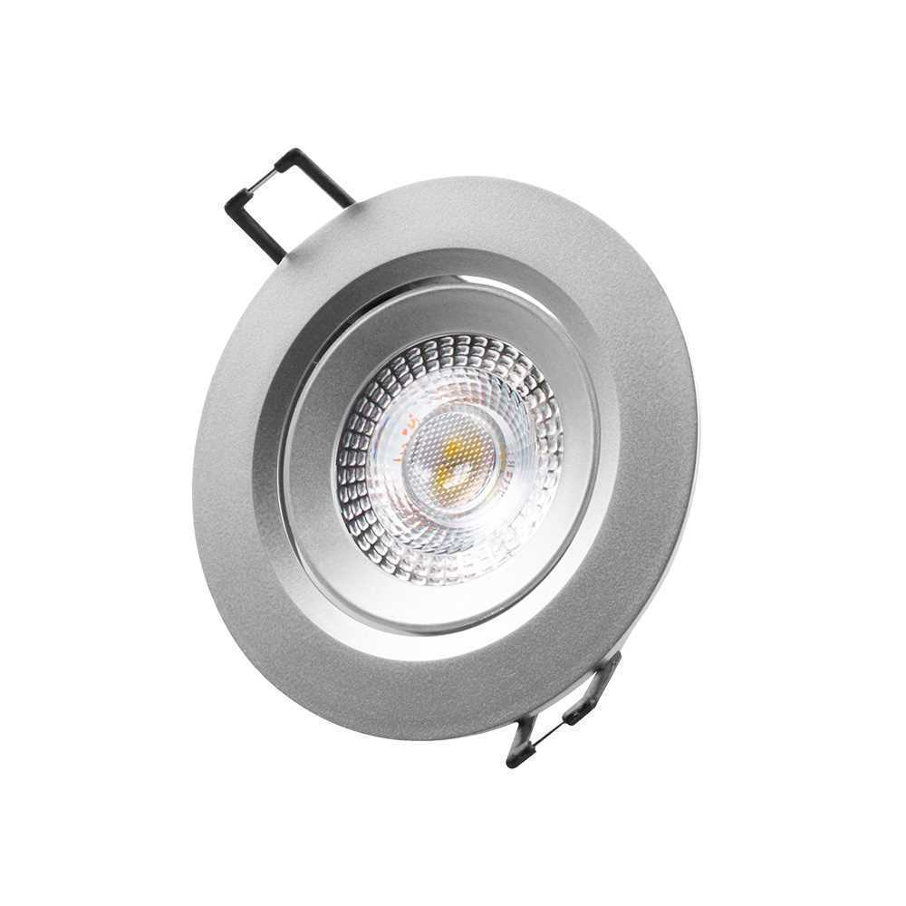 Downlight LED Redondo de Encastrar 5w 6400k Luz Fria Aro Cromado Ø9cm Edm