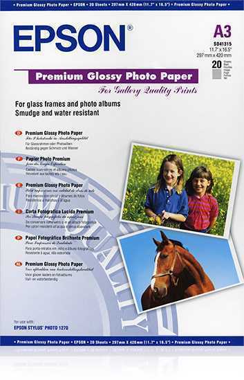 Papel Epson Premium Glossy Photo a 3, 20 Blatt, 2.
