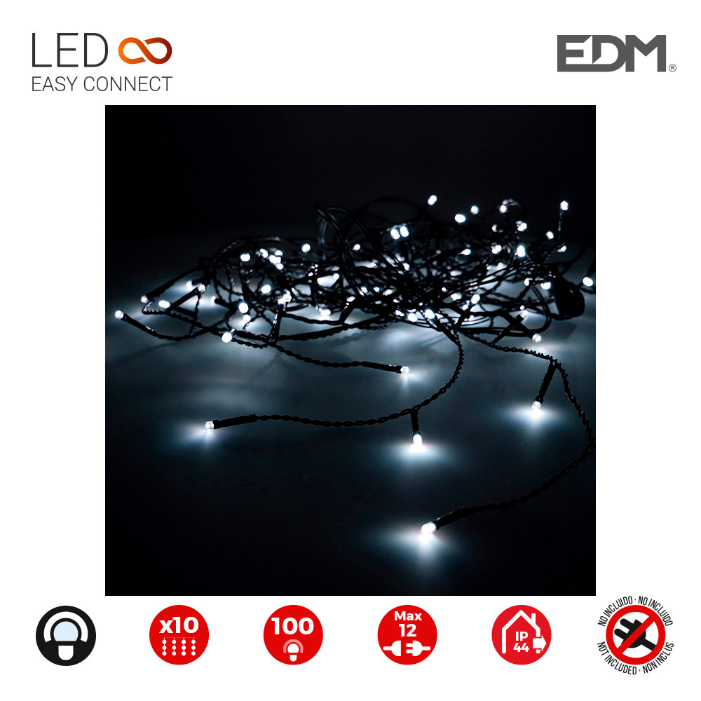 Cortina Easy-connect Branco Frio 10 Tiras 100 Leds