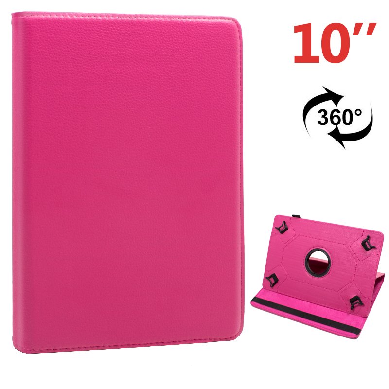 Capa Cool Ebook Tablet 9,7 - 10,5 Polegadas Couro Giratório Rosa
