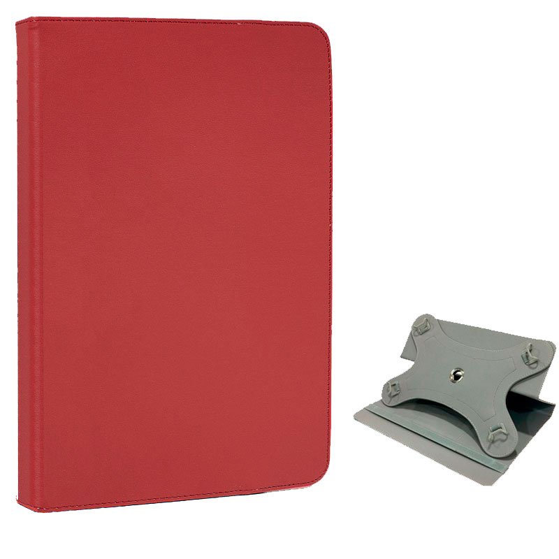Capa Cool Ebook Tablet 9,7 - 10,5 Polegadas Rotativo Couro Vermelho