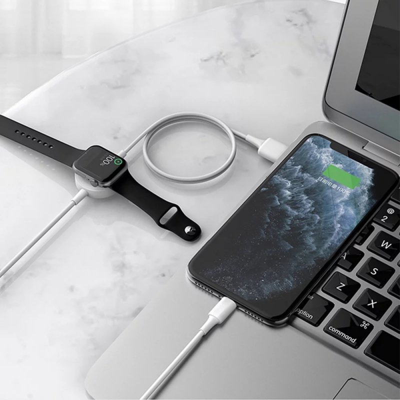 Cabo USB Magnético Apple Watch + Cabo Lightning i.