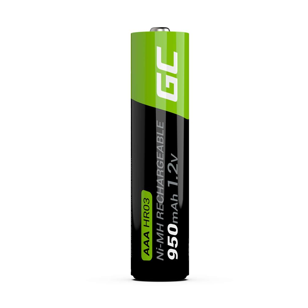 Green Cell Rechargeable Batteries 4x AAA Hr03 950mah