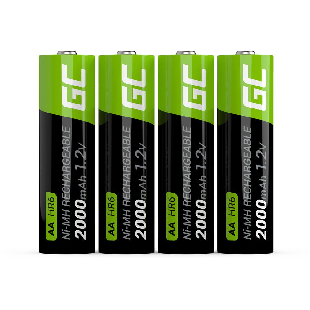 Green Cell Rechargeable Batteries 4x AA Hr6 2000 Mah