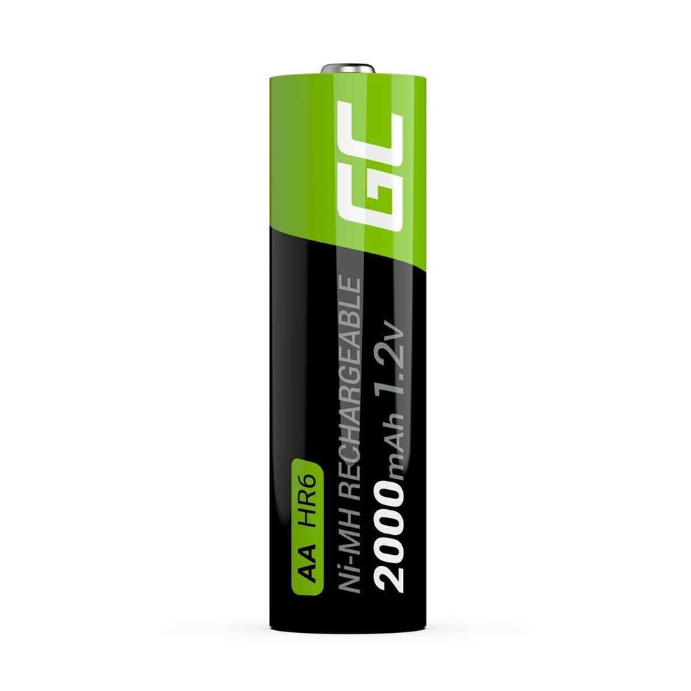 Green Cell Rechargeable Batteries 4x AA Hr6 2000 Mah