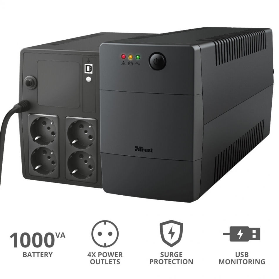 Ups|Trust|600 Watts|1000 Va|Wave Form Type Simula.