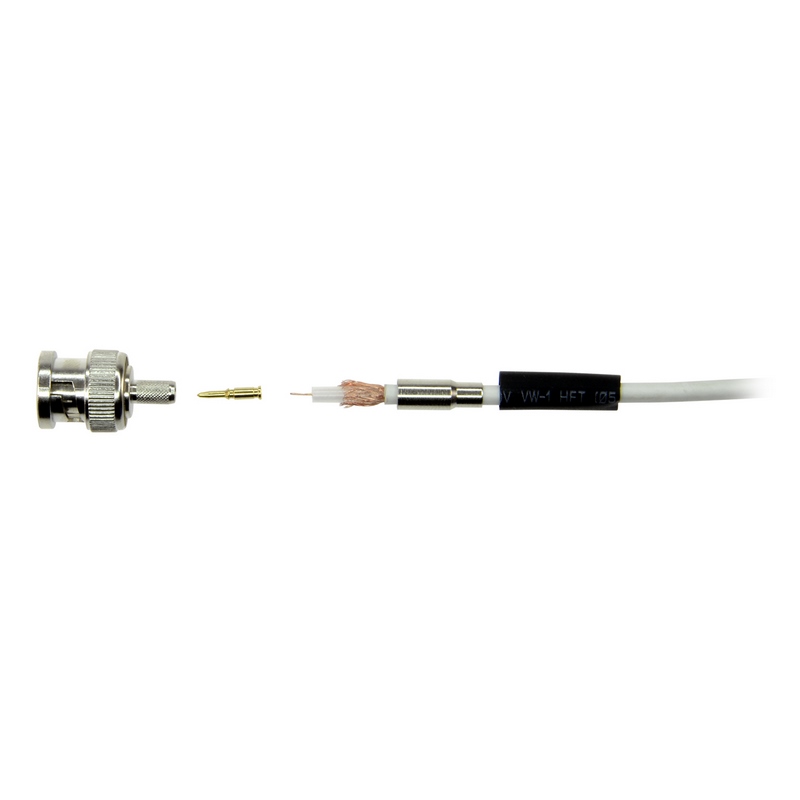 Conector Safire - Bnc para Cravar - Compatível com Microcoaxial - 25 Mm (Fo) - 10 Mm (An) - 5 G