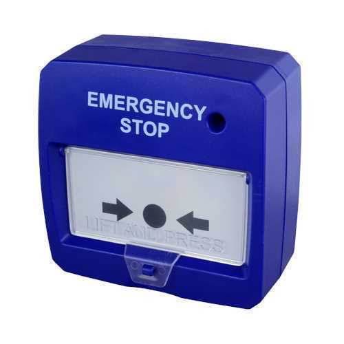 Botão de Alarme de Incêndio Rearmável c/ LED Azul