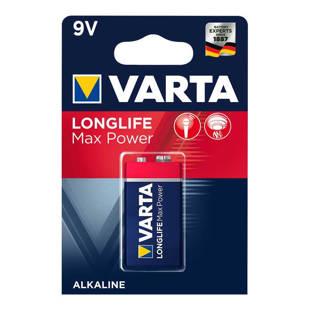 Varta Batterie Longlife Max Power (Max Tech) 9v  Block  1st.