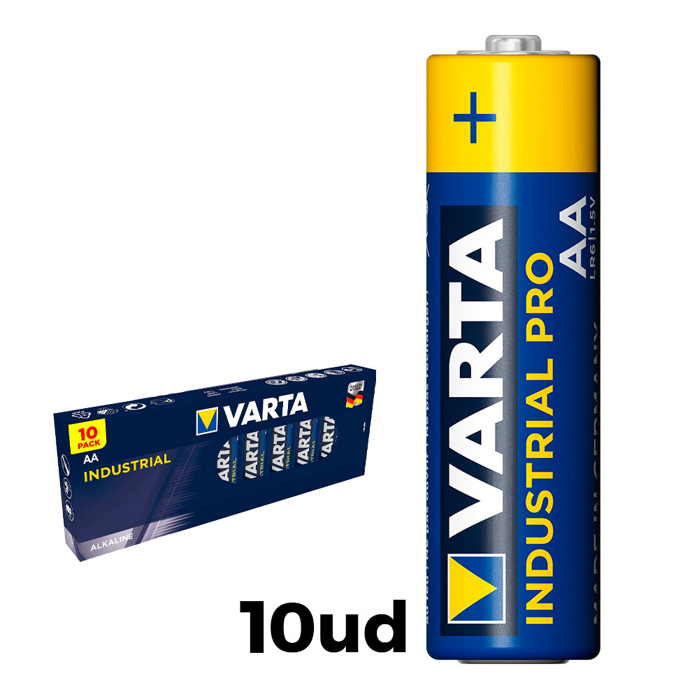 Pack de 10 Pilhas AA Lr06 Varta Industrial Pro Ø14,5x50,5mm