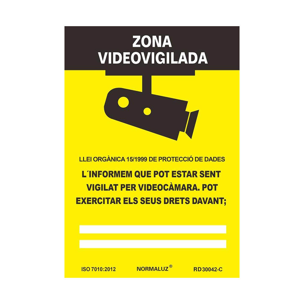 Sinal Zona com Video Vigilancia Adesiva 15x20cm
