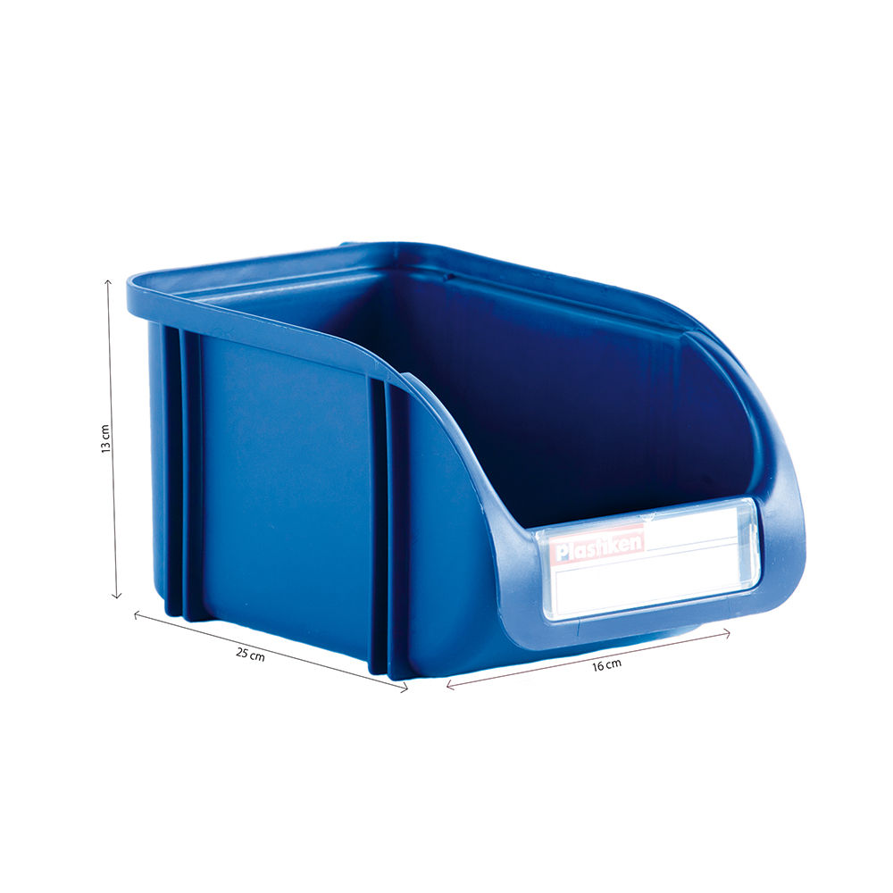 Caixa Contentora Empilhável de 16cm Cor Titanium Azul