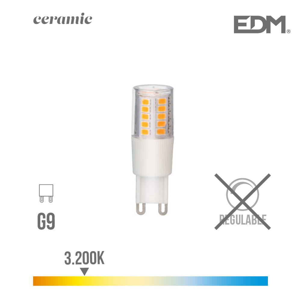 Lâmpada LED G9 5,5w 650lm 3200k Luz Quente Base Cerâmica Ø1,8x5,4cm Edm
