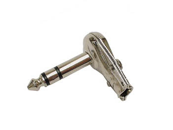 6.35mm 90º Male Jack Connector - Nickel Stereo