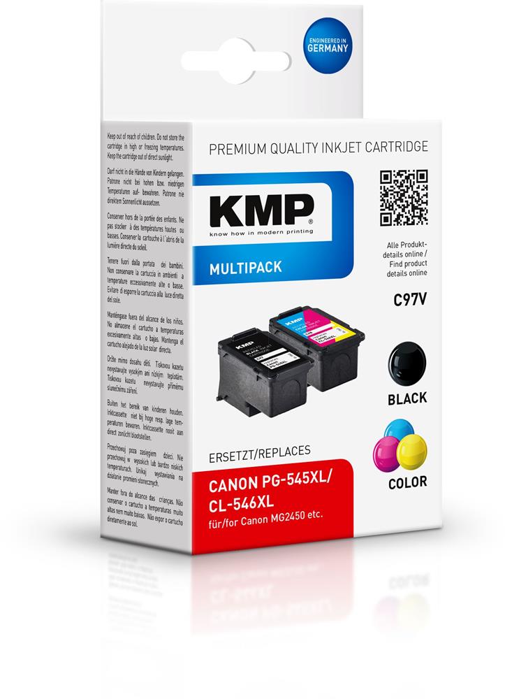 Kmp Patrone Canon Pg545xl Multipack Bk/C/Y/M/ Remanufactured