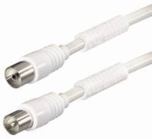 Cable Ant. Iec Blanco 2m com Ferrita de Absorcio N