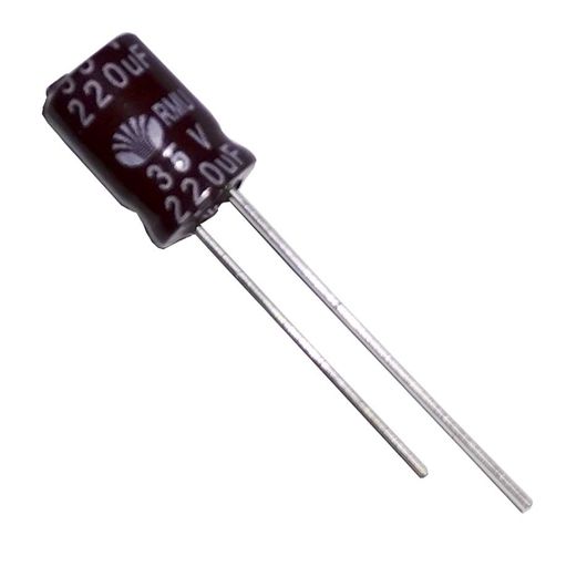 Condensador eletrolitico 220uF-35V 105 8X11,5 R 5
