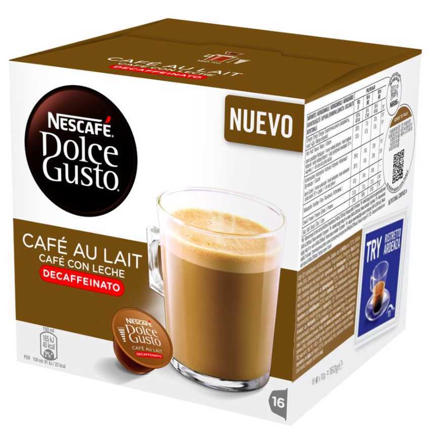 Cápsulas de Café Au Lait Decaffeinated Nescafé Dolce Gusto (16 Uds) 
