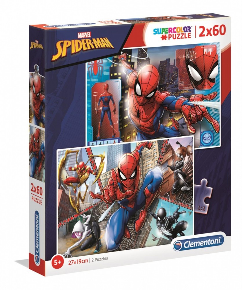 Puzzles 2x60 elements Super Color - Spider-Man | Aquário Electrónica