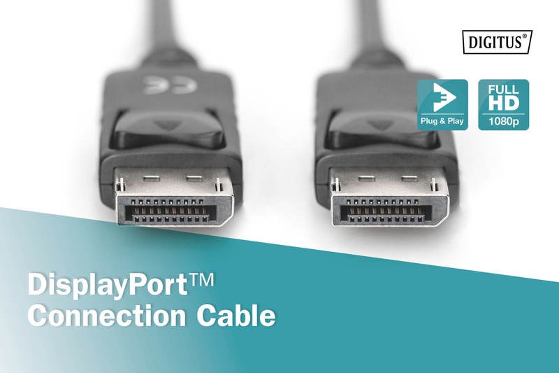 Cable Digitus Video Displayport Dp M/M 3m W/Inter.