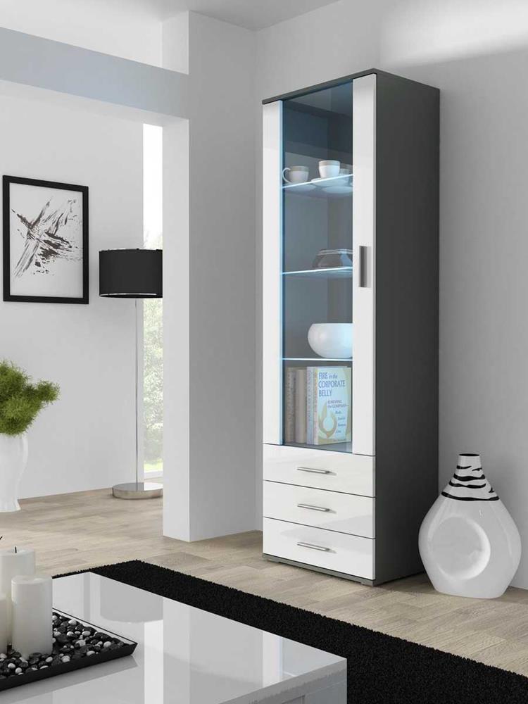 Cama Display Cabinet Soho S1 Grey/White Gloss