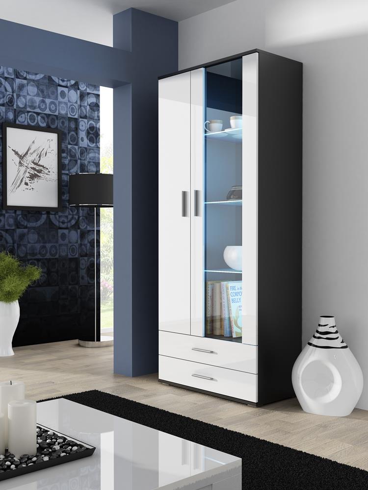 Cama Display Cabinet Soho S6 2d2s Black/White Gloss