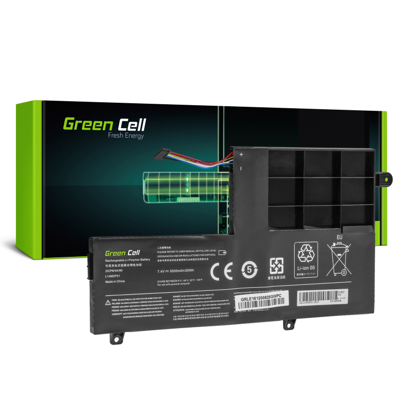 Green Cell Battery L14l2p21 L14m2p21 For Lenovo Yoga 500-14 500-14ibd 500-14isk 500-15 500-15ibd 500