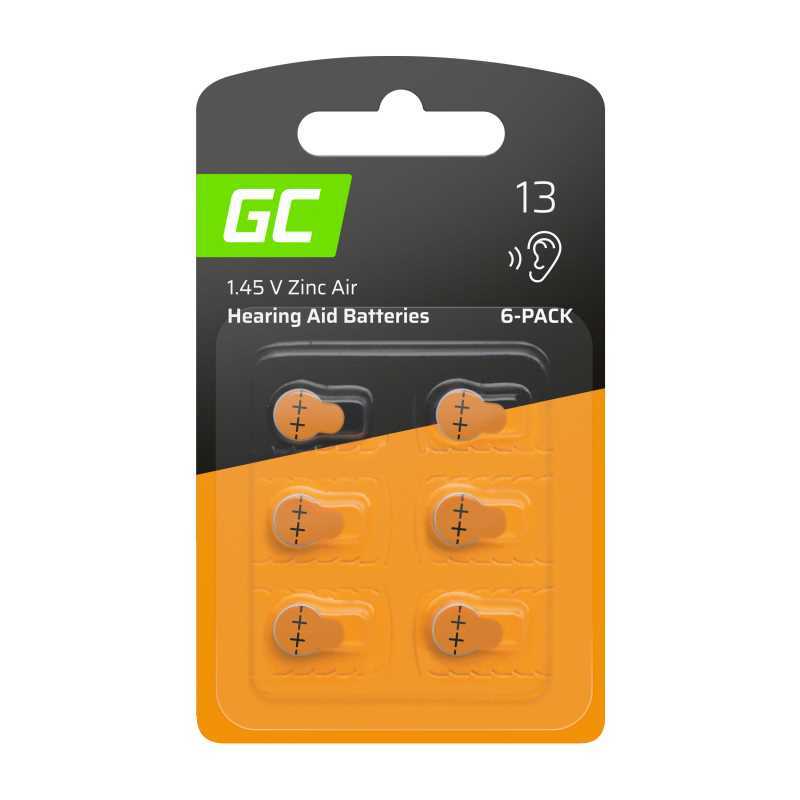 6x Battery Green Cell For Hearing Aid Type 13 P13 Pr48 Zl2 Zincair